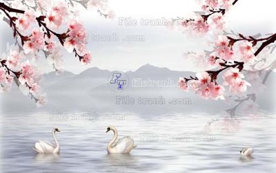 File gốc File tranh gốc tranh tường hoa 3d đẹp K48206 (phong cách) châu Âu