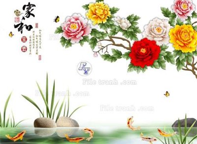 File gốc File tranh gốc tranh tường hoa 3d đẹp K48216 (cho in ấn) từ Filetranh.com