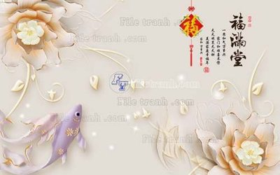File gốc File tranh gốc tranh tường hoa 3d đẹp K48239 (thiết kế) độc quyền