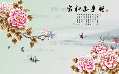 Tải file gốc File tranh gốc tranh tường hoa 3d đẹp K48260 (in không vỡ ảnh)