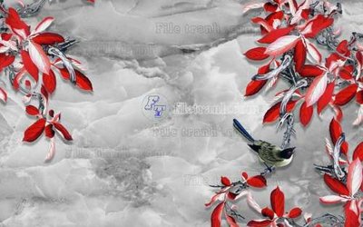 File gốc File tranh gốc tranh tường hoa 3d đẹp K48287 (in lụa) tranh mã đáo