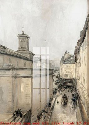 File in trần File gốc in tranh tổng hợp K50124 (bản gốc) phong cảnh