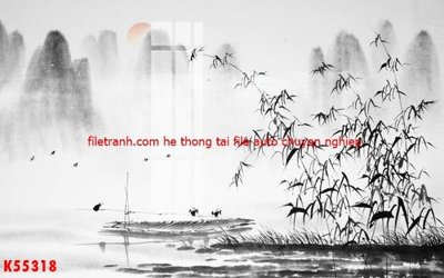 File gốc File gốc in tranh tổng hợp K55318 (in lụa) chi tiết cao