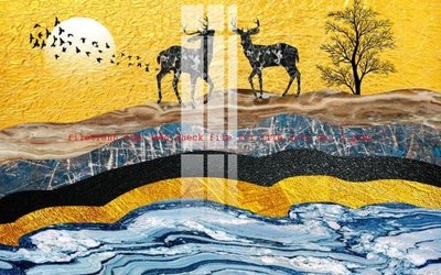 Download file gốc File gốc in tranh nền tường tổng hợp K55652 (in mica) 3D