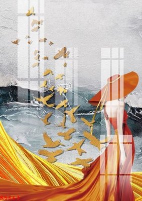 File in trần File gốc in tranh tổng hợp K5663 (bản gốc) bầu trời