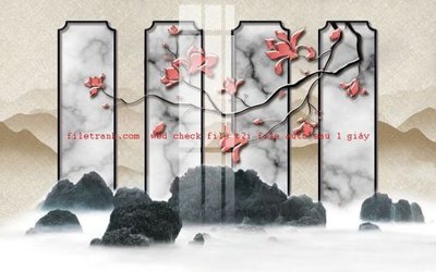 File gốc File gốc in tranh nền tường tổng hợp K57640 (in lụa) họa tiết 3D
