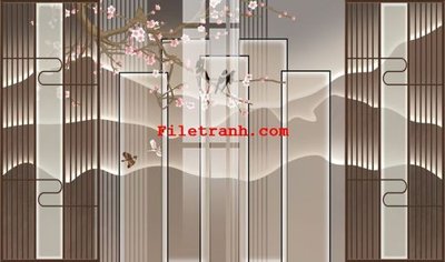 File tranh File gốc in tranh nền tường tổng hợp K59311 (bản gốc) in lụa dán tường