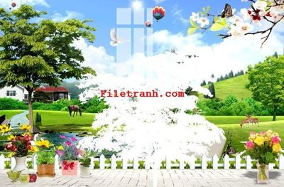 File in mica File gốc in tranh nền tường tổng hợp K63530 (bản gốc) làm vách ngăn