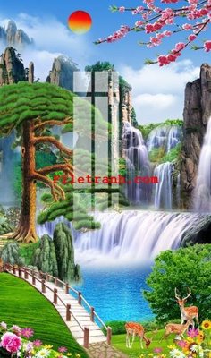 Chi tiết file gốc File gốc in tranh nền tường tổng hợp K63763 (cho in tráng gương)