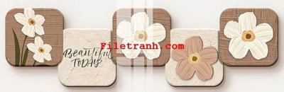 File gốc File gốc in tranh nền tường tổng hợp K63897 (in lụa) hoa văn cổ điển