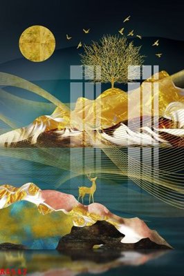 File gốc File gốc in tranh tổng hợp K6542 (in lụa) họa tiết 3D