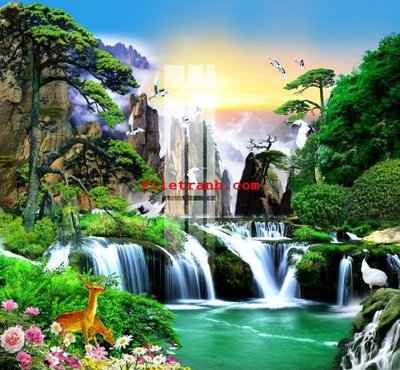 File in trần File gốc in tranh nền tường tổng hợp K65548 (bản gốc) mây trời