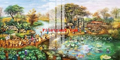 File in mica File gốc in tranh nền tường tổng hợp K65964 (bản gốc) làm vách ngăn