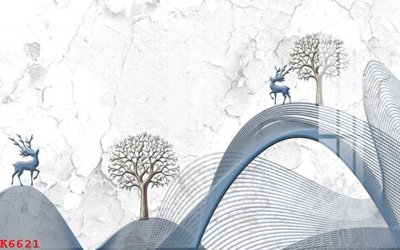 File tranh File gốc in tranh tổng hợp K6621 (gốc) phong cách tối giản