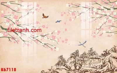Ảnh gốc file in lụa File gốc in tranh nền tường tổng hợp K67118 chi tiết