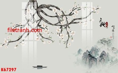 File in trần File gốc in tranh nền tường tổng hợp K67297 (bản gốc) hoa văn