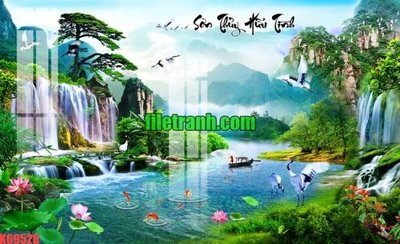 File in trần File gốc in tranh nền tường tổng hợp K69528 (bản gốc) mây trời