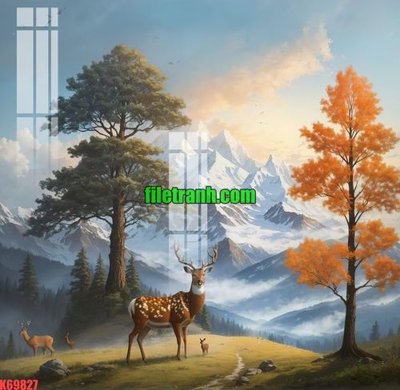 Tải file File gốc in tranh nền tường tổng hợp K69827 (gốc) chủ đề hoa sen