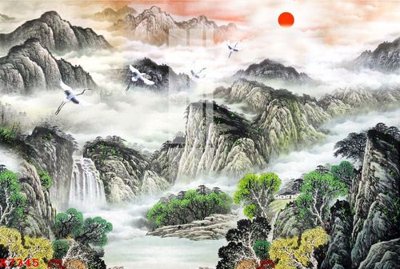 File in trần File gốc in tranh tổng hợp K7345 (bản gốc) mây trời