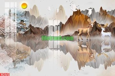 File PSD File gốc in tranh nền tường tổng hợp K74751 (bản gốc) cho nhà in