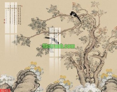 Download file gốc File gốc in tranh nền tường tổng hợp K75213 (in lụa) tranh 3D