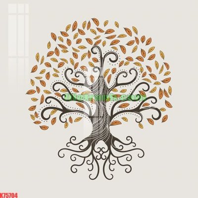 File gốc File gốc in tranh nền tường tổng hợp K75704 (in lụa) tranh mã đáo