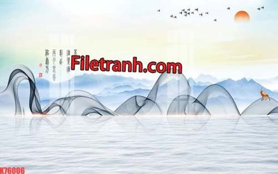 File gốc File tranh gốc dán tường hươu nai sừng K76006 (Filetranh.com) File tranh gốc dán tường hươu nai sừng K76006