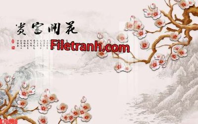 File PSD File tranh gốc dán tường hươu nai sừng K76008 (gốc) cho designer