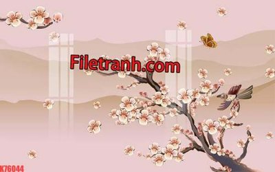 File ảnh File tranh gốc dán tường hươu nai sừng K76044 (gốc) cho trang trí nội thất