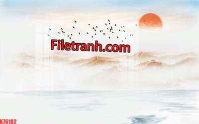 File gốc File tranh gốc dán tường hươu nai sừng K76102 (in tráng gương) ốp tường