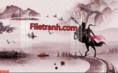 File gốc File tranh gốc dán tường hươu nai sừng K76141 (in tráng gương) sang trọng