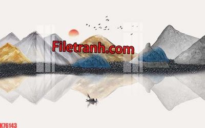 File tranh PSD File tranh gốc dán tường hươu nai sừng K76143 chất lượng cao