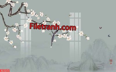 Ảnh gốc File tranh gốc dán tường hươu nai sừng K76155 (độ nét cao) in mica