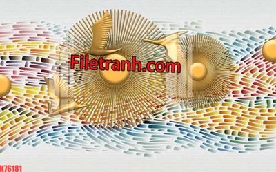 File in lụa File tranh gốc dán tường hươu nai sừng K76181 (tân cổ điển) File tranh gốc dán tường hươu nai sừng K76181