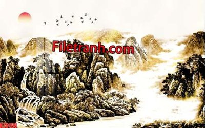 Download file gốc File tranh gốc dán tường hươu nai sừng K76198 (in mica) logo