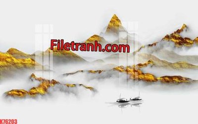 File gốc File tranh gốc dán tường hươu nai sừng K76203 (in tráng gương) ốp tường