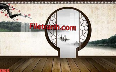 File in lụa File tranh gốc dán tường hươu nai sừng K76212 (phong cảnh) File tranh gốc dán tường hươu nai sừng K76212