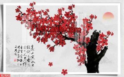 File gốc in ấn File tranh gốc dán tường hươu nai sừng K76231 chuẩn màu CMYK