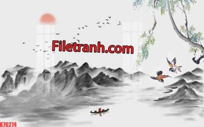 File tranh File tranh gốc dán tường hươu nai sừng K76274 (bản gốc) in lụa 5D