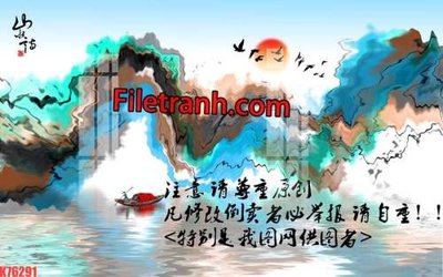 File gốc File tranh gốc dán tường hươu nai sừng K76291 (in tráng gương) sang trọng