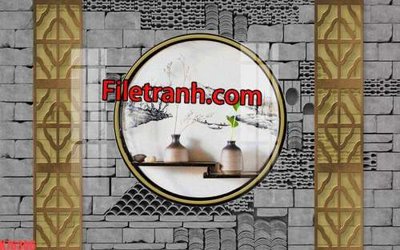 File gốc File tranh gốc dán tường hươu nai sừng K76306 (in 3D) nghệ thuật