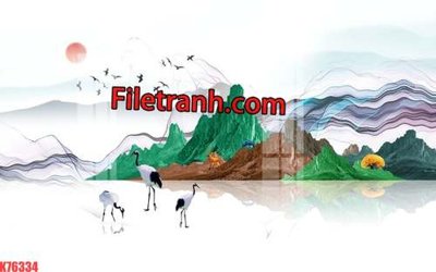 Tải file File tranh gốc dán tường hươu nai sừng K76334 (gốc) chủ đề tâm linh