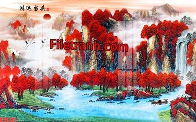 File in ấn File tranh gốc dán tường hươu nai sừng K76381 (bản gốc) từ file gốc