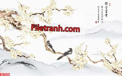 Ảnh gốc file in lụa File tranh gốc dán tường hươu nai sừng K76412 chi tiết