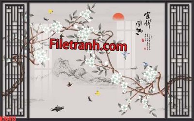 File in mica File tranh gốc dán tường hươu nai sừng K76413 (bản gốc) sắc sảo