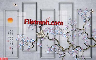 File in trần File tranh gốc dán tường hươu nai sừng K76415 (bản gốc 3D) sống động