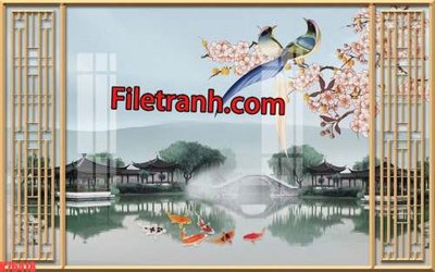 File tranh File tranh gốc dán tường hươu nai sừng K76418 (bản gốc) in lụa 5D