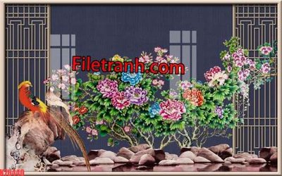 File in trần File tranh gốc dán tường hươu nai sừng K76440 (file gốc) phong thủy