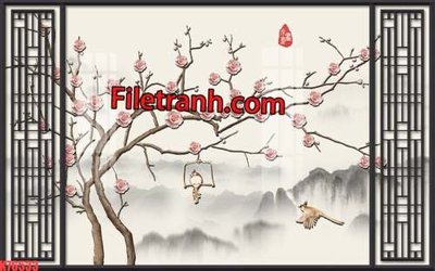 Tải file File tranh gốc dán tường hươu nai sừng K76533 (ảnh gốc) in tranh kính