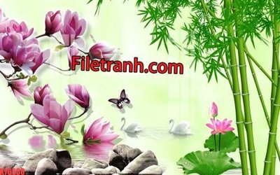 File in mica File tranh gốc dán tường hươu nai sừng K76538 (bản gốc) siêu trong